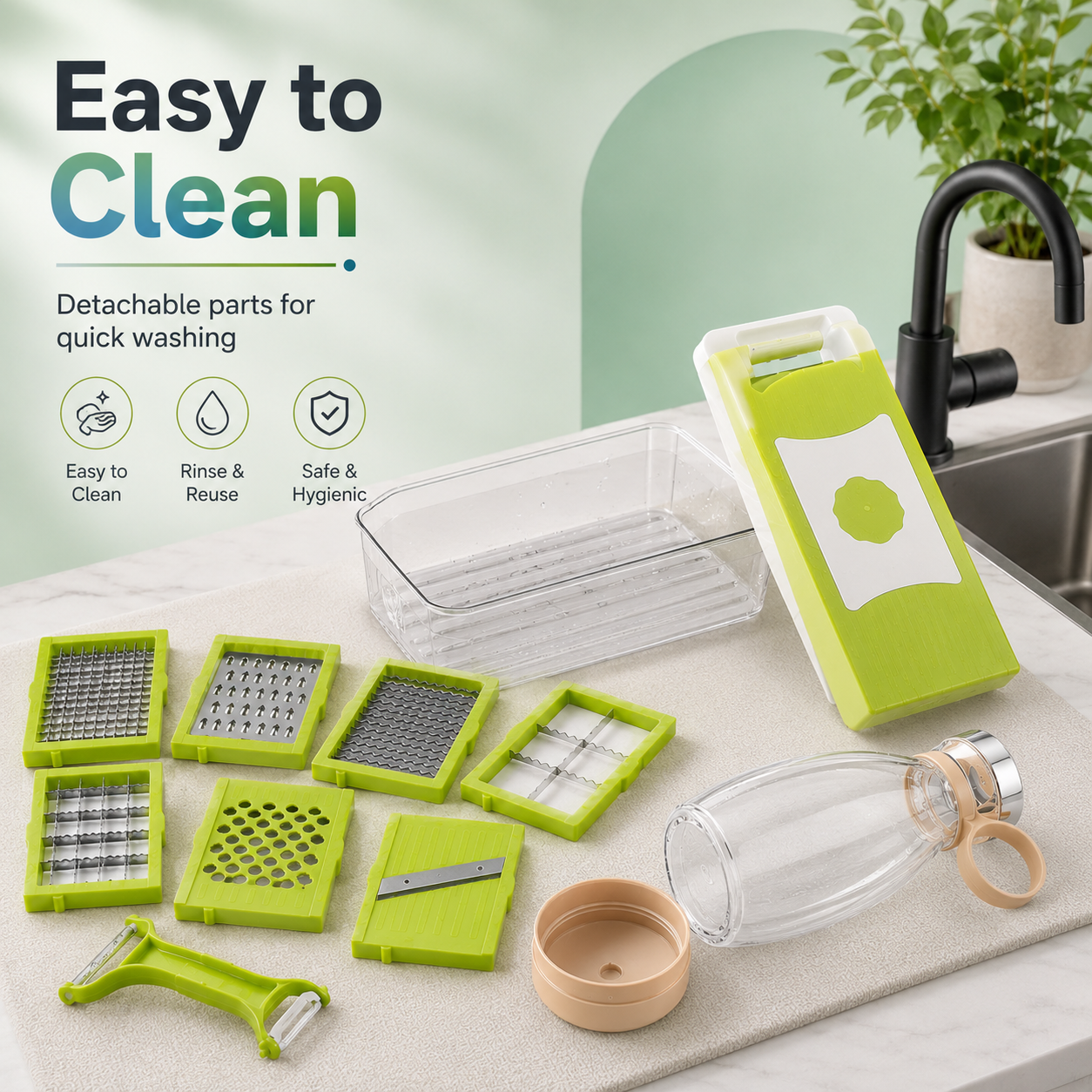 portable juicer + 12 in 1 Vegetable Chopper with Container β Multipurpose Kitchen Cutter & Slicer